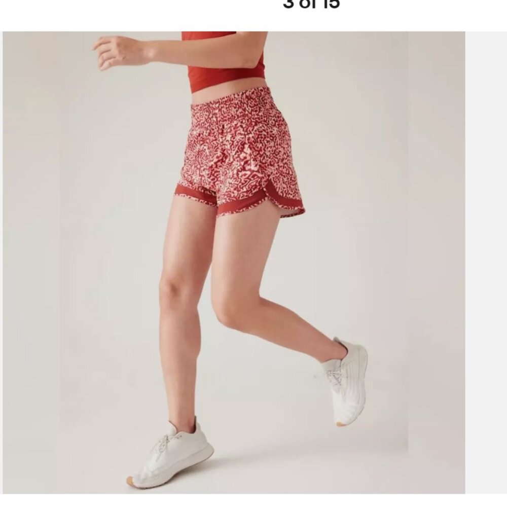 Athleta High Rise Mesh Racer Run 3" Short like new!